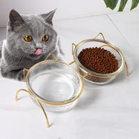 Cat glass bowl cat bowl