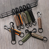 Outdoor Keychain Ring Camping Carabiner Military Paracord Cord Rope Camping Survival Kit Emergency Knot Bottle Opener Tools