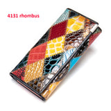 WESTAL Women's Wallet Genuine Leather Patchwork Wallet for Women Clutch Bags for Cellphone Women's Purses Coin Wallets Long 4202