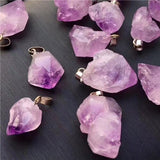 24pcs/lot Natural Stone Amethysts Chakra Reiki Point Pendants Randomly Shaped Beads Pendants For Jewelry Making Free Shipping