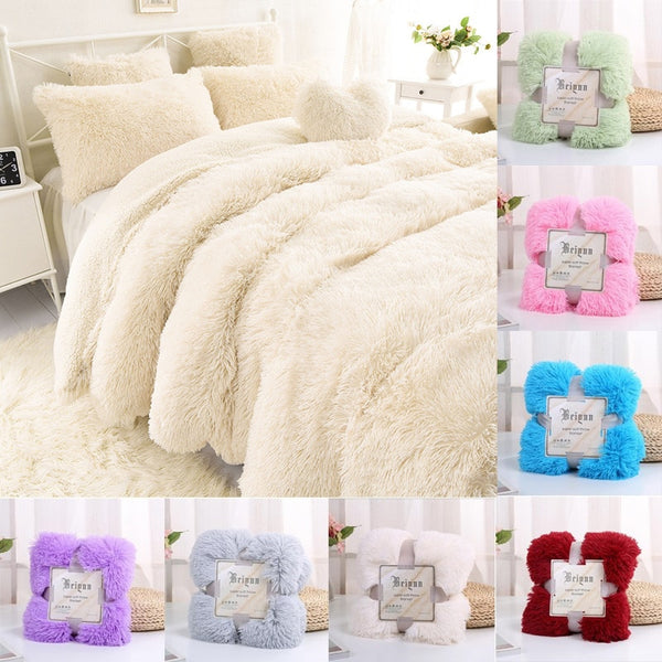 New Super Soft Shaggy Fur Blanket Ultra Plush Decorative Blanket 130*160cm/160*200cm Winter Blankets For Bed Sofa Blanket