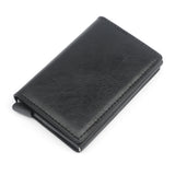 Male Metal Card Holder RFID Aluminium Alloy Credit Card Holder PU Leather Wallet Antitheft Automatic RFID Wallet Dropshipping