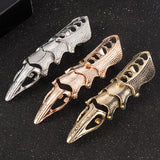 2020 NEW Cool Boys Punk Gothic Rock Scroll Joint Armor Knuckle Metal Full Finger Ring Gold Cospaly DIY Ring Halloween decoration