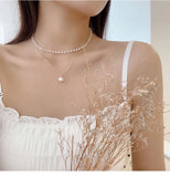 Simple Necklace, Personality, Niche Design, Double-layer Pearl Necklace