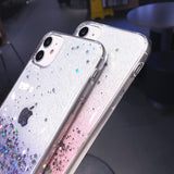 Clear Glitter Phone Case For iPhone 12 Pro 11 Pro Max XS Max XR X 7 8 Plus 12 Mini SE 2020 Cute Gradient Rainbow Sequins Coque