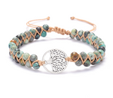 Tree Charm Bracelets African Japser String Braided Bracelets Yoga Friendship Lover Bracelet