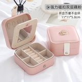 New Double-Layer PU Leather Jewelry Box European Jewelry Storage Box Large Space Jewelry Holder Gift Case with Lock