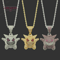 CHUHAN Europe and America Fashion Rhinestones Hip-hop Pendant Necklace Pet Elf Cartoon Pendant Hiphop Necklace Jewelry C236