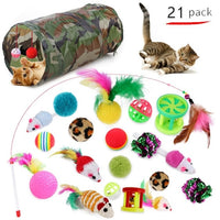 Cat Toys Set Funny Cat Stick Bell Ball Feather Toy Creative Assorted Cat Interactive Cat Play Toy for Kittens