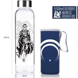 New 1Pc Chinese and Japanese Anime Series Glass Cup Cartoon Figure Stainless Steel Water Bottle Anime Around