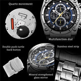 Ben Nevis 2020 Men's Silver Stainless Steel Quartz Watches Steel Watch For Men Waterproof Business Clock Relogios Masculinos