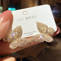 New Luxury Fashion Round Dangle Drop Korean Earrings For Women Big Butterfly  Gold Earring  for women 2020 Jewelry