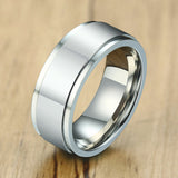 Vnox 6/8mm Spinner Ring for Men Stress Release Accessory Classic Stainless Steel Wedding Band Casual Sport Jewelry