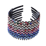 Unisex Alice Hairband Bezel Headband Men Women Sports Hair Band Hoop Top Metal Double Bangs Flower Rhinestone Hair Accessories