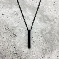 2020 Hot Fashion Rectangle Men Pendant Necklace Classic Stainless Steel Cuban Chain Necklace For Men Jewelry Gift