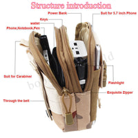 Outdoor Camping Waist Bag Men Military Tactical Backpack Pouch Belt Bags Soft Sport Running Travel Bags