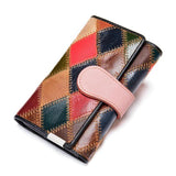 WESTAL Women's Wallet Genuine Leather Patchwork Wallet for Women Clutch Bags for Cellphone Women's Purses Coin Wallets Long 4202