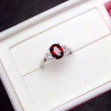 Simple and exquisite, natural garnet ring, 925 silver, women's exclusive gem, look for natural gem shop