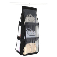 3 Layers Folding Shelf Bag 6 Pocket Foldable Hanging Bag Purse Handbag Organizer Door Sundry Pocket Hanger Storage Closet Hanger