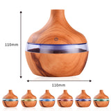saengQ Electric Humidifier Essential Aroma Oil Diffuser Ultrasonic Wood Grain Air Humidifier USB Mini Mist Maker LED Light For