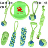 Set of Dog Bite Toy Resist Cotton Rope Ball Bone Interactive Training Toys Dog Chew Knot Teeth Cleaning Toy for Cat Puppy Pet