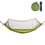 Outdoor Camping Hammock with Mesh Mosquito Bug Net Parachute Hammock Hanging Bed Swing Hiking Sleeping Bed Garden Tree Tent