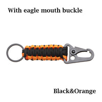 Outdoor Keychain Ring Camping Carabiner Military Paracord Cord Rope Camping Survival Kit Emergency Knot Bottle Opener Tools