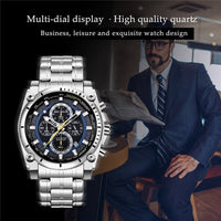 Ben Nevis 2020 Men's Silver Stainless Steel Quartz Watches Steel Watch For Men Waterproof Business Clock Relogios Masculinos