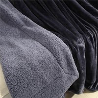 Solid Deep Grey Winter Thick warm Throws Plaids Double-sided Blanket Sherpa Berber Fleece Fabric Bedding Bedspread