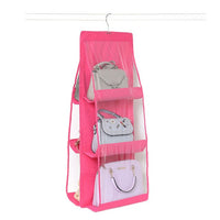 3 Layers Folding Shelf Bag 6 Pocket Foldable Hanging Bag Purse Handbag Organizer Door Sundry Pocket Hanger Storage Closet Hanger