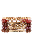 Hdb2995 - "Amazing Grace" Charm Multiline Beaded Bracelet