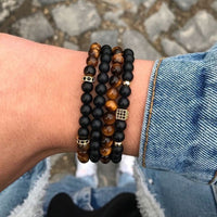 2020 New Fashion Men Bracelet Sets Trendy Handmade Classic Strand Stone Beaded Bracelet For Men Jewelry Gift Pulsera Hombre