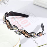 Unisex Alice Hairband Bezel Headband Men Women Sports Hair Band Hoop Top Metal Double Bangs Flower Rhinestone Hair Accessories