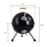 🏆 Novel Portable Stainless Steel Spherical Grill BBQ Grill Non-stick Surface Barbecue Grill Outdoor Camping Picnic Tool 【Ship from US】