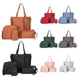 PU Leather Women's Shoulderbag +Casual Tote + Lady Handbag +Card Coin Bags Purse Messenger Satchel 4pcs/set