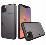 For iPhone 11 Pro Max XS X XR Case Slide Armor Wallet Card Slots Holder Cover For IPhone 7 8 6 6s Plus 5 5s TPU Shockproof Shell