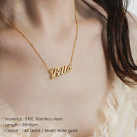 eManco Customized Personalized Letter Custom Name Necklace for women Gold Stainless Steel Chain Choker Necklace Jewelry Gift