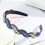 Unisex Alice Hairband Bezel Headband Men Women Sports Hair Band Hoop Top Metal Double Bangs Flower Rhinestone Hair Accessories