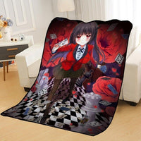 Custom Kakegurui anime Blankets for beds throw blanket soft blanket summer blanket anime blanket travel blanket