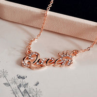 New Fashion Luxury Gold-Color Queen Crown Chain Necklace Zircon Crystal Necklace Women Fashion Jewelry Birthday Present Gifts