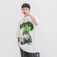 Anime portrait print men's short sleeve