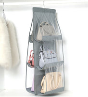 3 Layers Folding Shelf Bag 6 Pocket Foldable Hanging Bag Purse Handbag Organizer Door Sundry Pocket Hanger Storage Closet Hanger