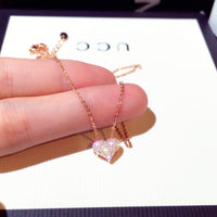 Luxury Bling AAA Zircon Love Heart Shape Necklace High Quality Exquisite Feminia Women Choker Wedding Bridal Jewelry Pendant