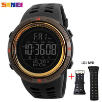 SKMEI Fashion Outdoor Sport Watch Men Multifunction Watches Alarm Clock Chrono 5Bar Waterproof Digital Watch reloj hombre 1251