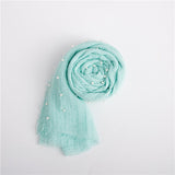 90x170cm Baby Wrap Newborn Photography Posing Swaddle With Pearls Soft Infant Cotton Linen Cloth Blanket Studio Photo Props