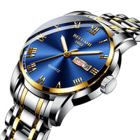 Belushi Men's Business Watch Stainless Steel Quartz Watches  Chronograph Aanalogue Clock Waterproof Luminous Relogio Feminino