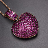 2020 New Gold Copper Pendant Necklace 5 Colors Heart AAA Cubic Zirconia fashion necklaces for women Gift jewelry statement