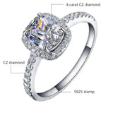 CC Rings For Women Bridal Wedding Anelli Trendy Jewelry Engagement Ring White Gold Color Anillos CC595