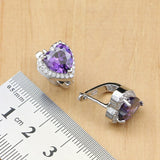 925 Silver Jewelry Sets Purple Cubic Zirconia White Crystal For Women Natural  Earrings/Pendant/Rings/Bracelet/Necklace Set