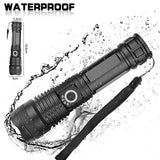 High-power 5 X 5MM LED 20W 5V Micro USB Rechargeable Telescopic Zoom Flashlight Suitable For Camping, Climbing, Night Riding, Caving Waterproof Rating IPX4